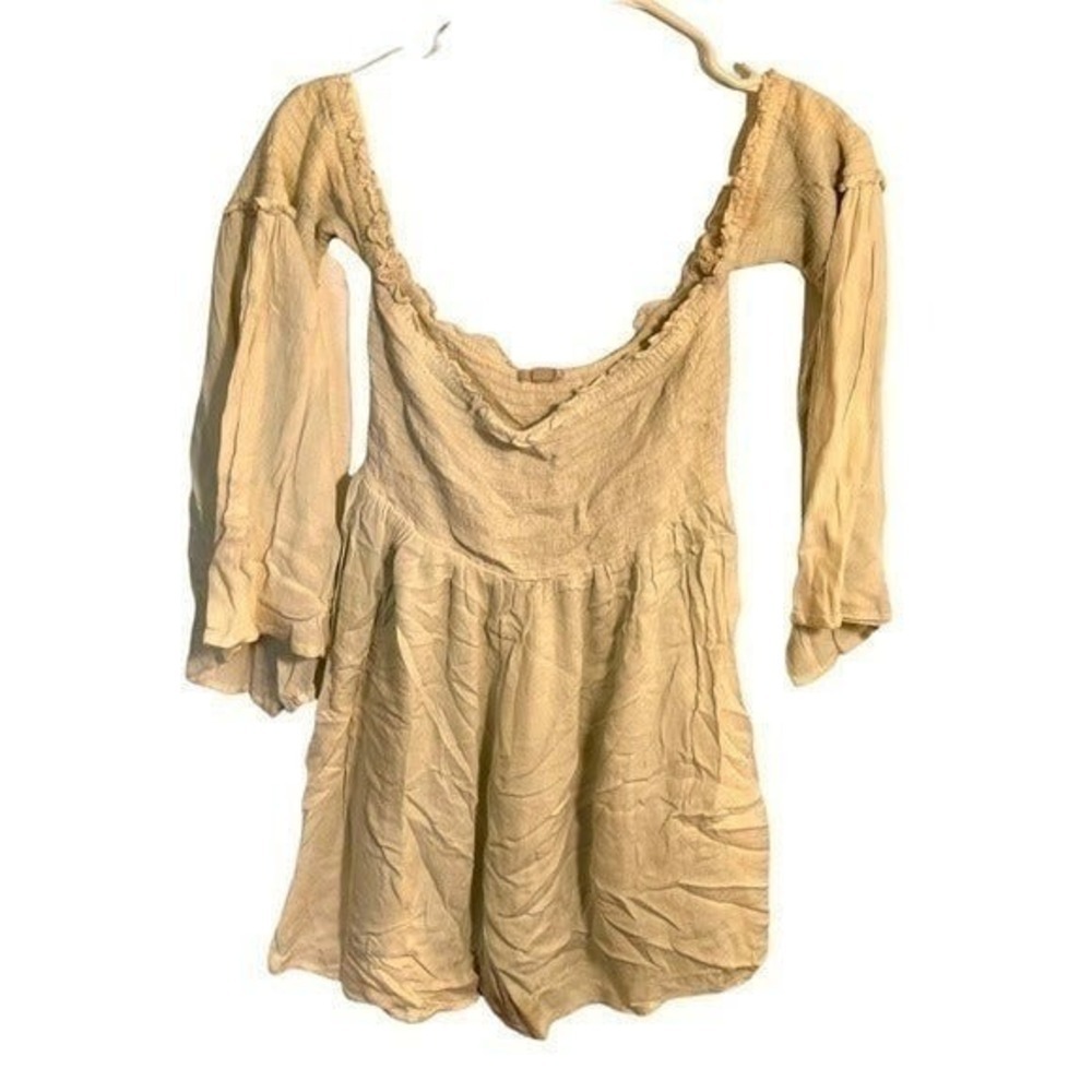 Ecote Urban Outfitters Womens Size Medium Elora Off-Shoulder Smocked Dress Green